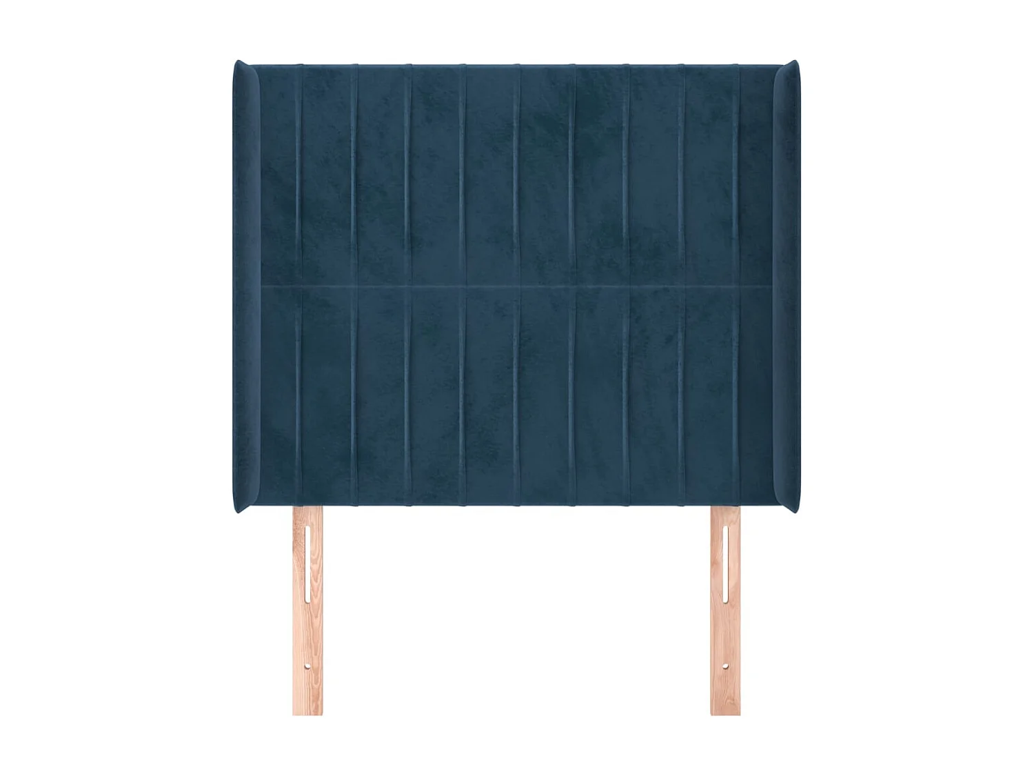 Cabecero con orejas de terciopelo azul oscuro 103x16x118/128 cm