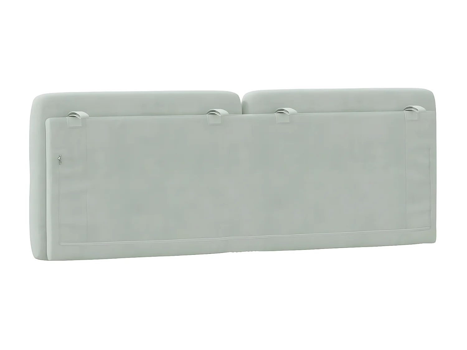 Coussin de tête de lit gris clair 120 cm velours