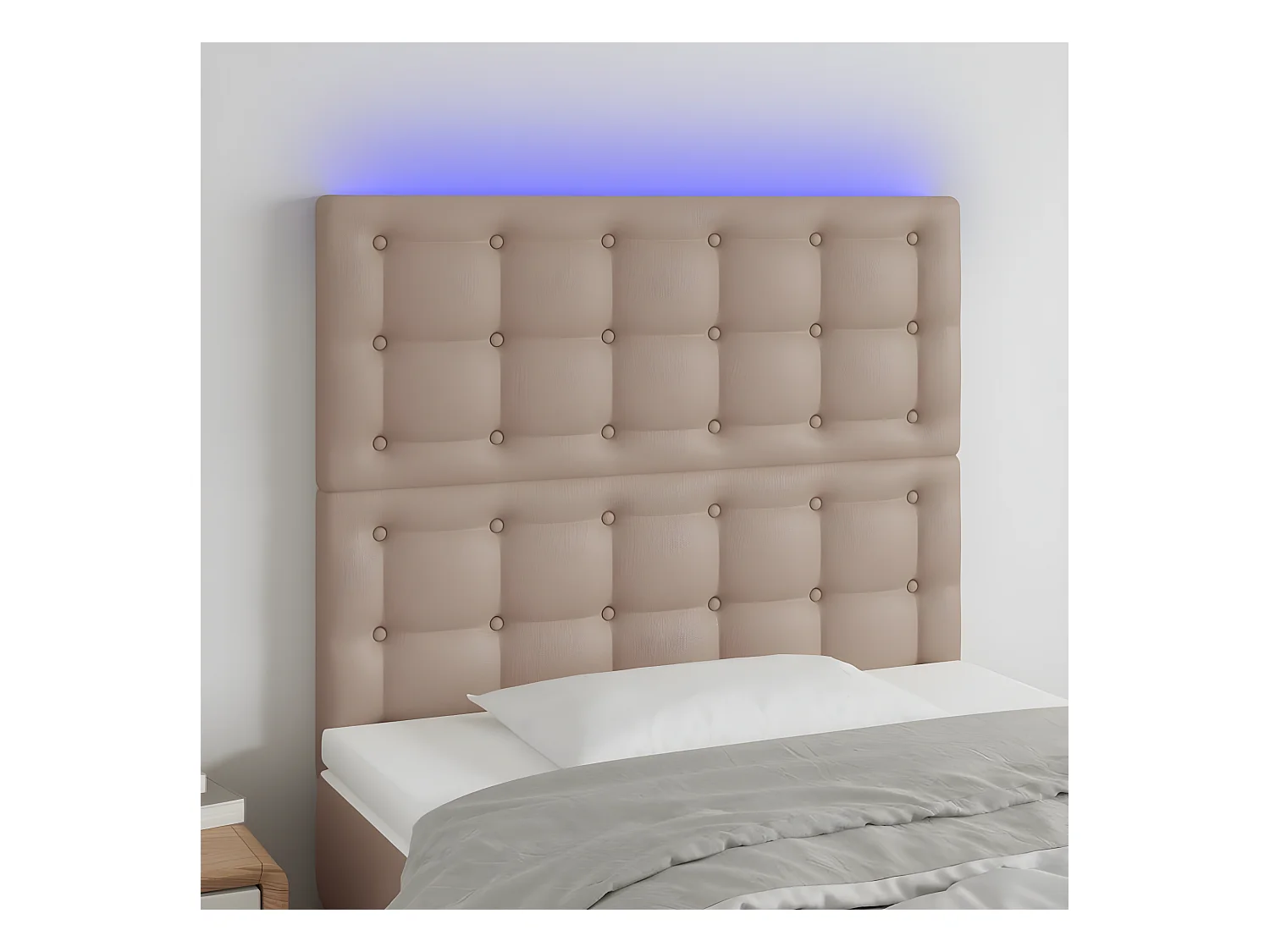 Tête de lit à LED Cappuccino 90x5x118/128 cm Similicuir