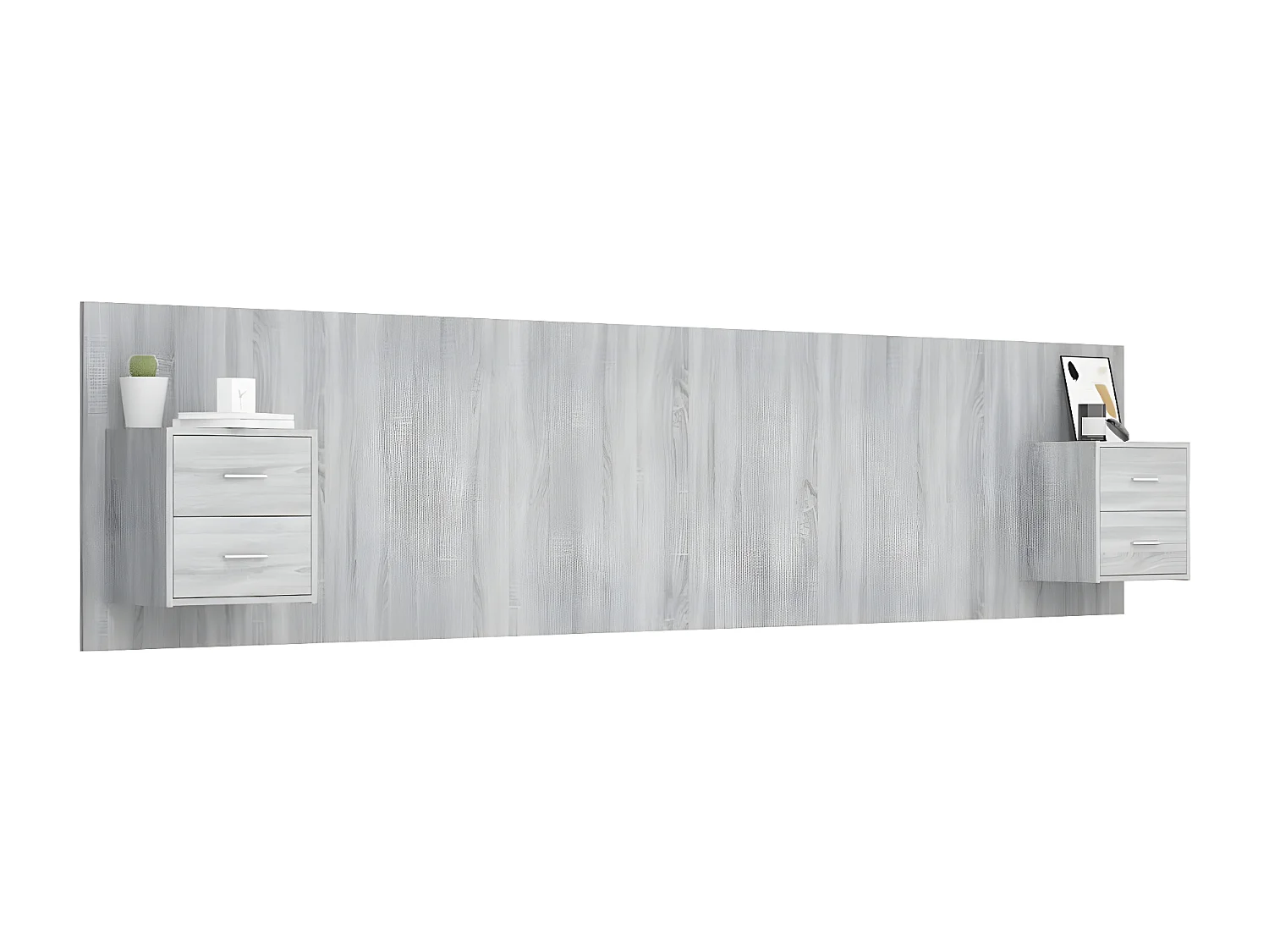 Tête de lit avec armoires Gris sonoma Bois d'ingénierie