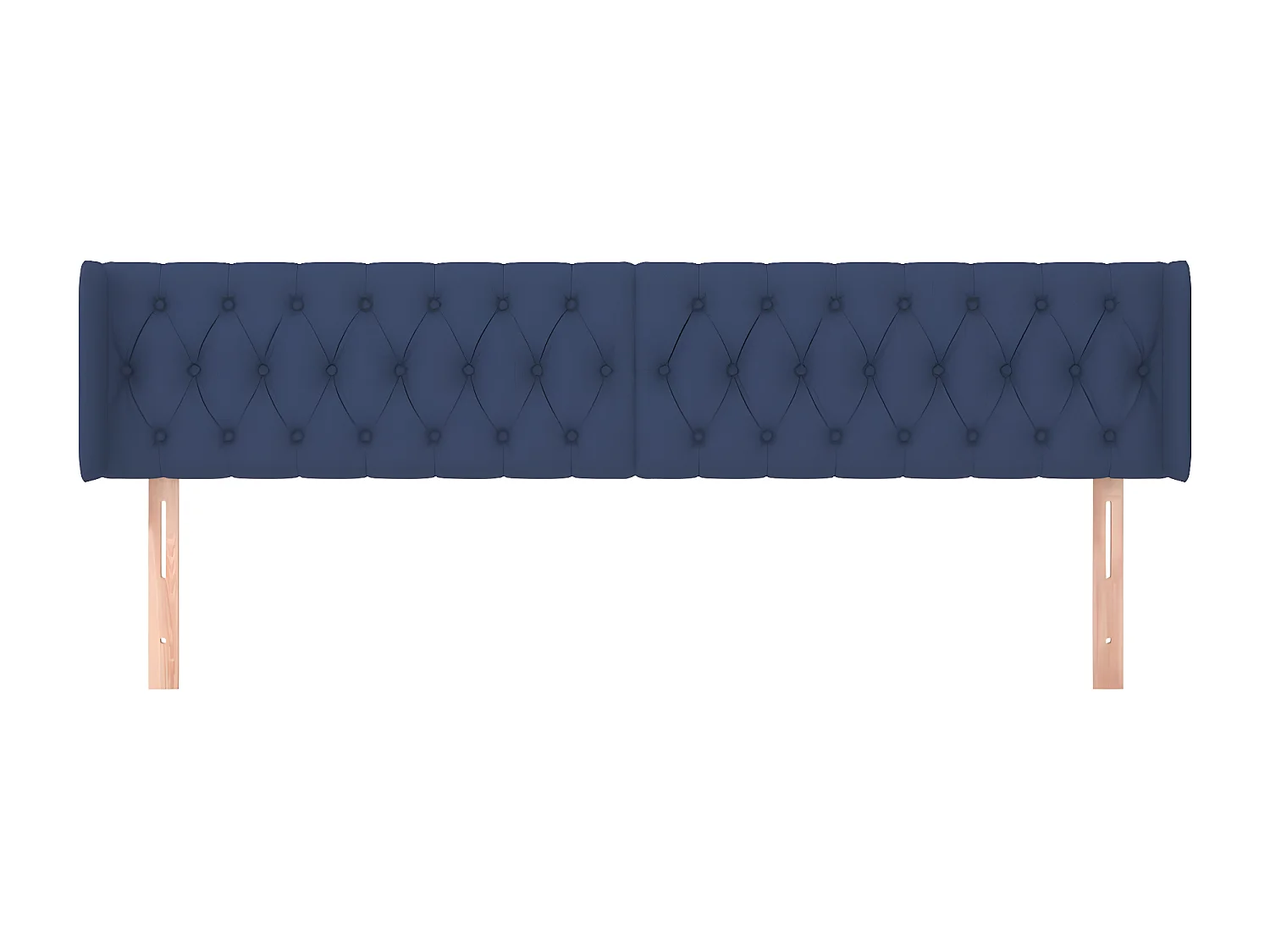 Tête de lit avec oreilles Bleu 203x16x78/88 cm Tissu