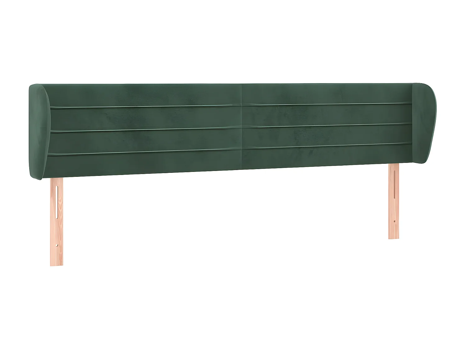 Tête de lit avec oreilles Vert foncé 203x23x78/88 cm Velours