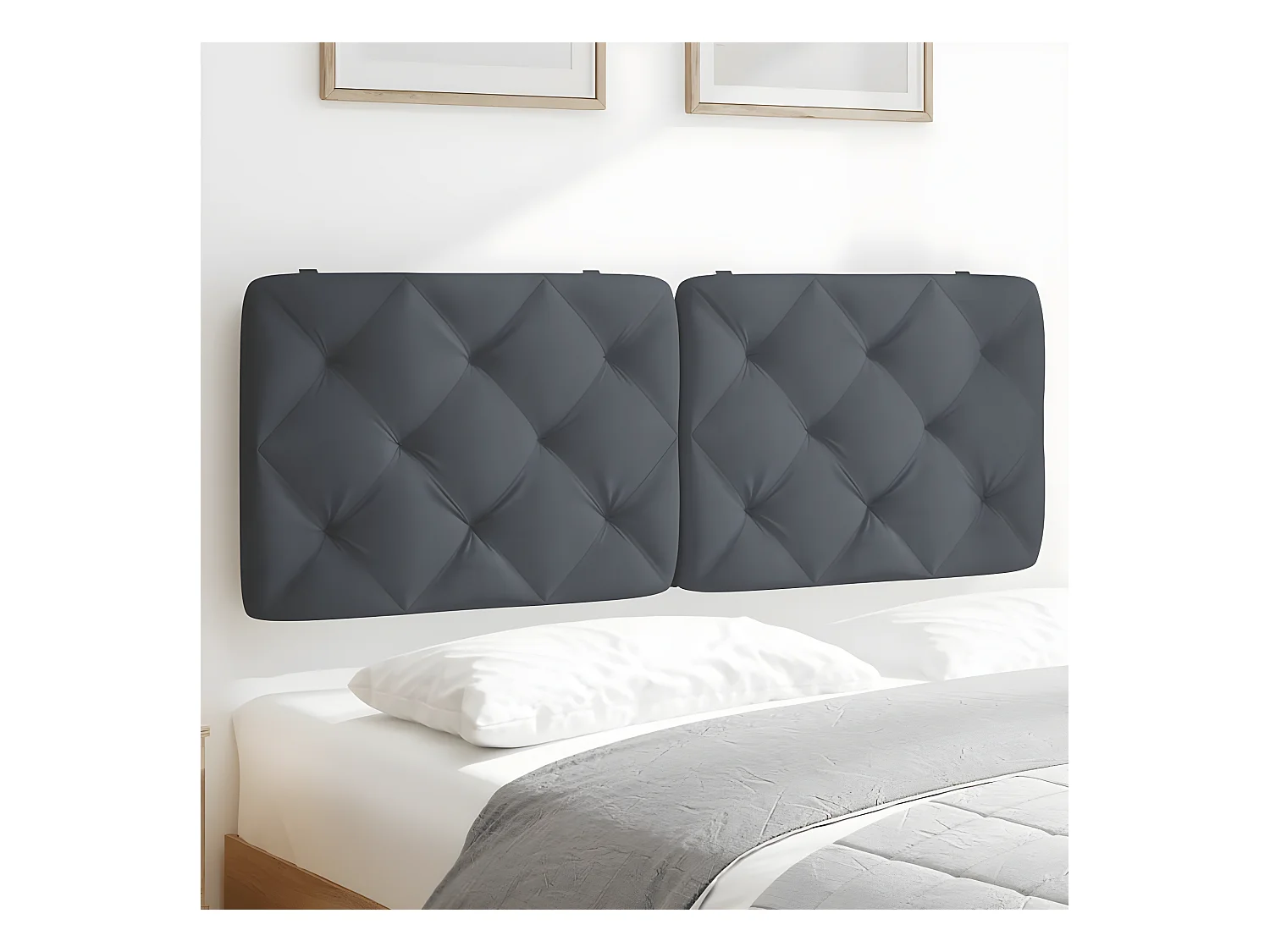 Coussin de tête de lit gris foncé 120 cm velours
