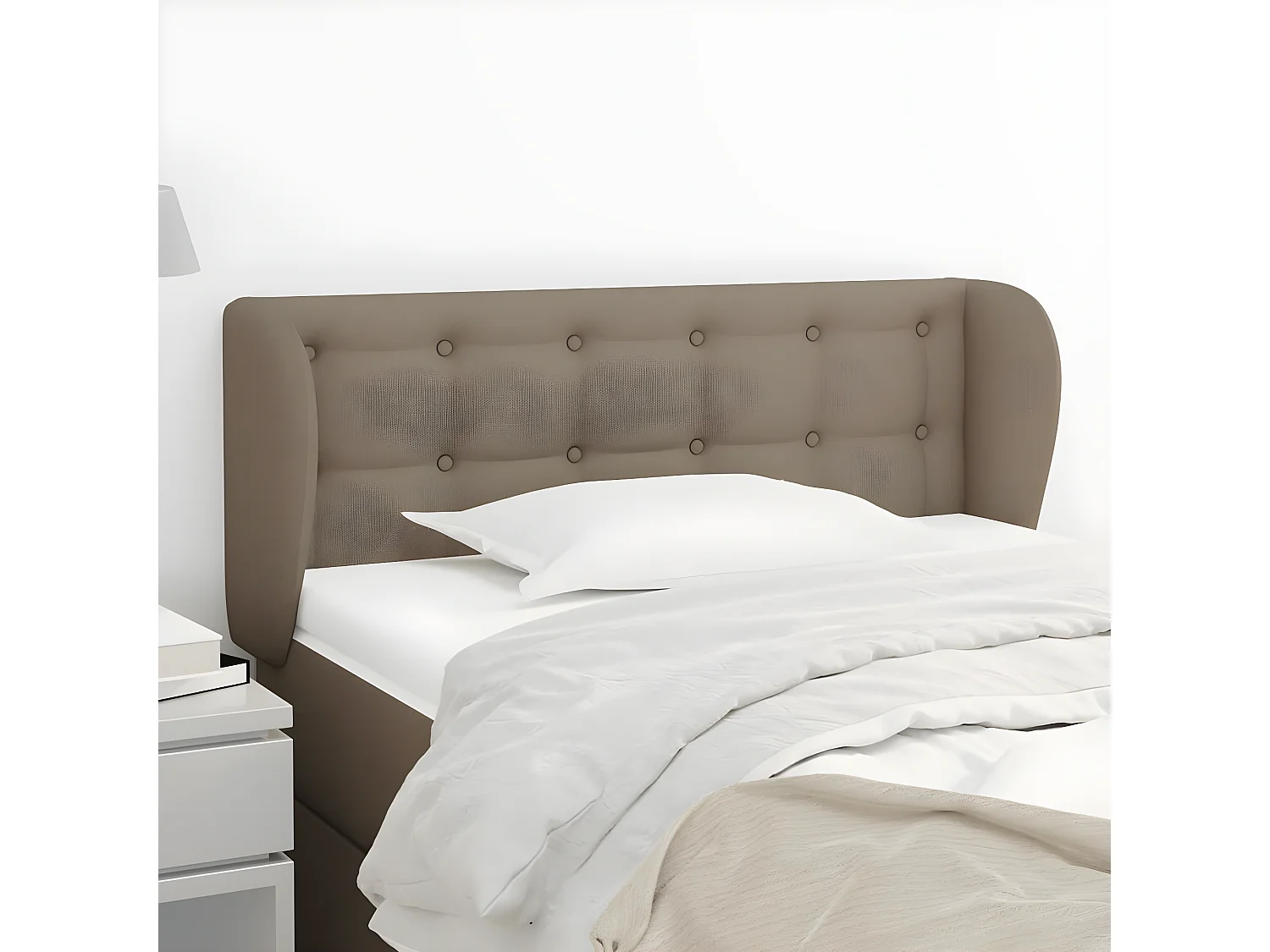 Tête de lit avec oreilles Taupe 93x23x78/88 cm Tissu