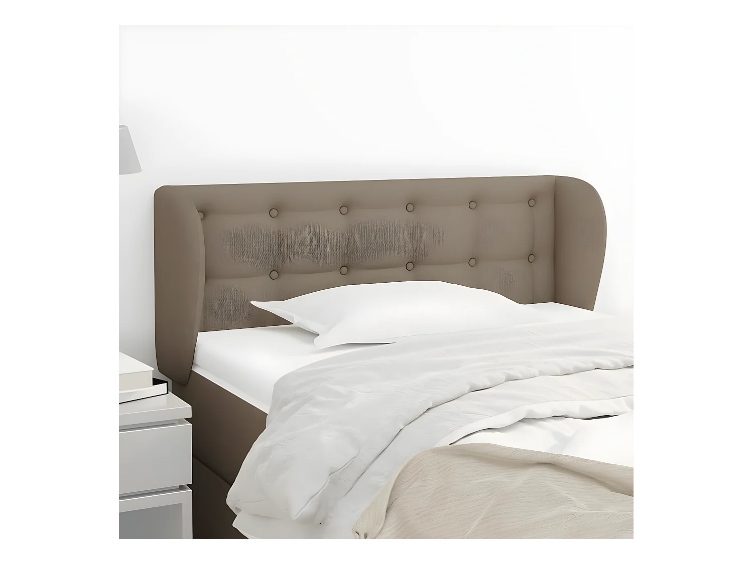 Tête de lit avec oreilles Taupe 93x23x78/88 cm Tissu