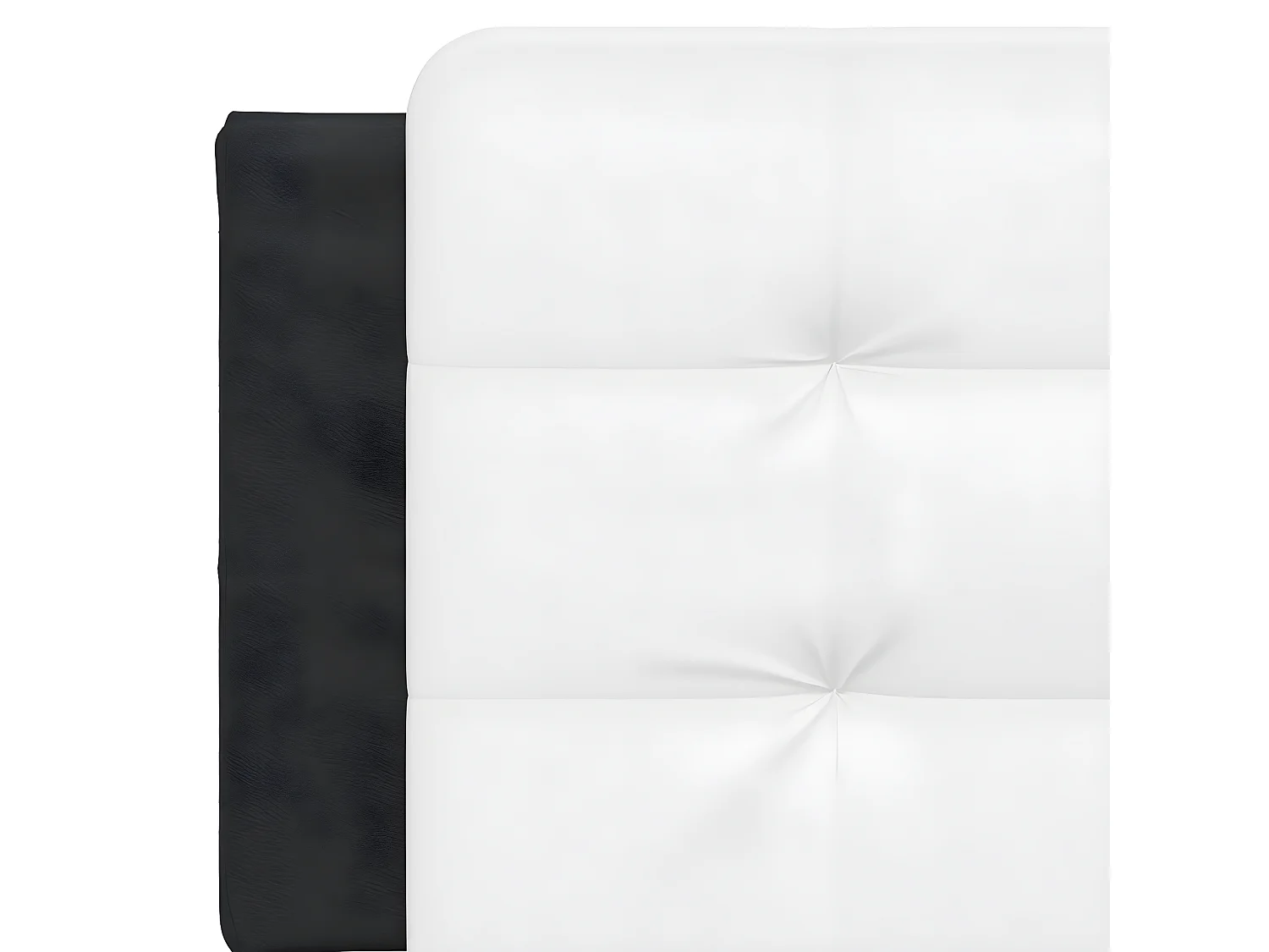 Coussin de tête de lit blanc et noir 160 cm similicuir
