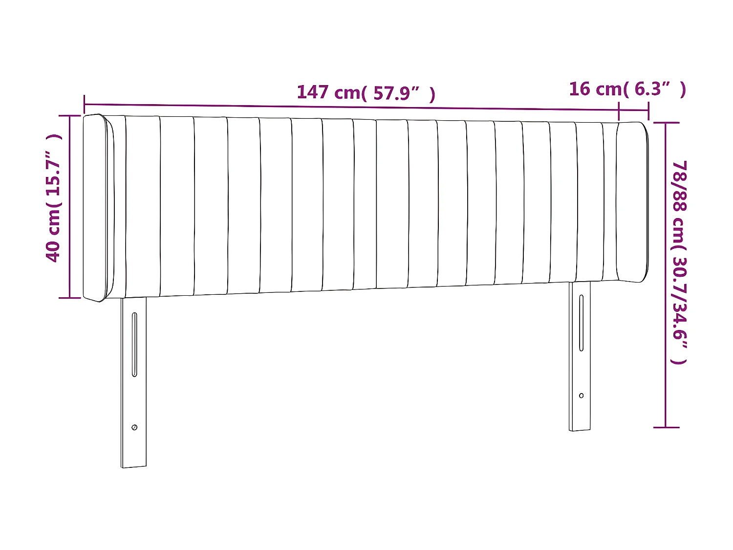 Hoofdbord LED 147x16x78/88 cm fluweel zwart