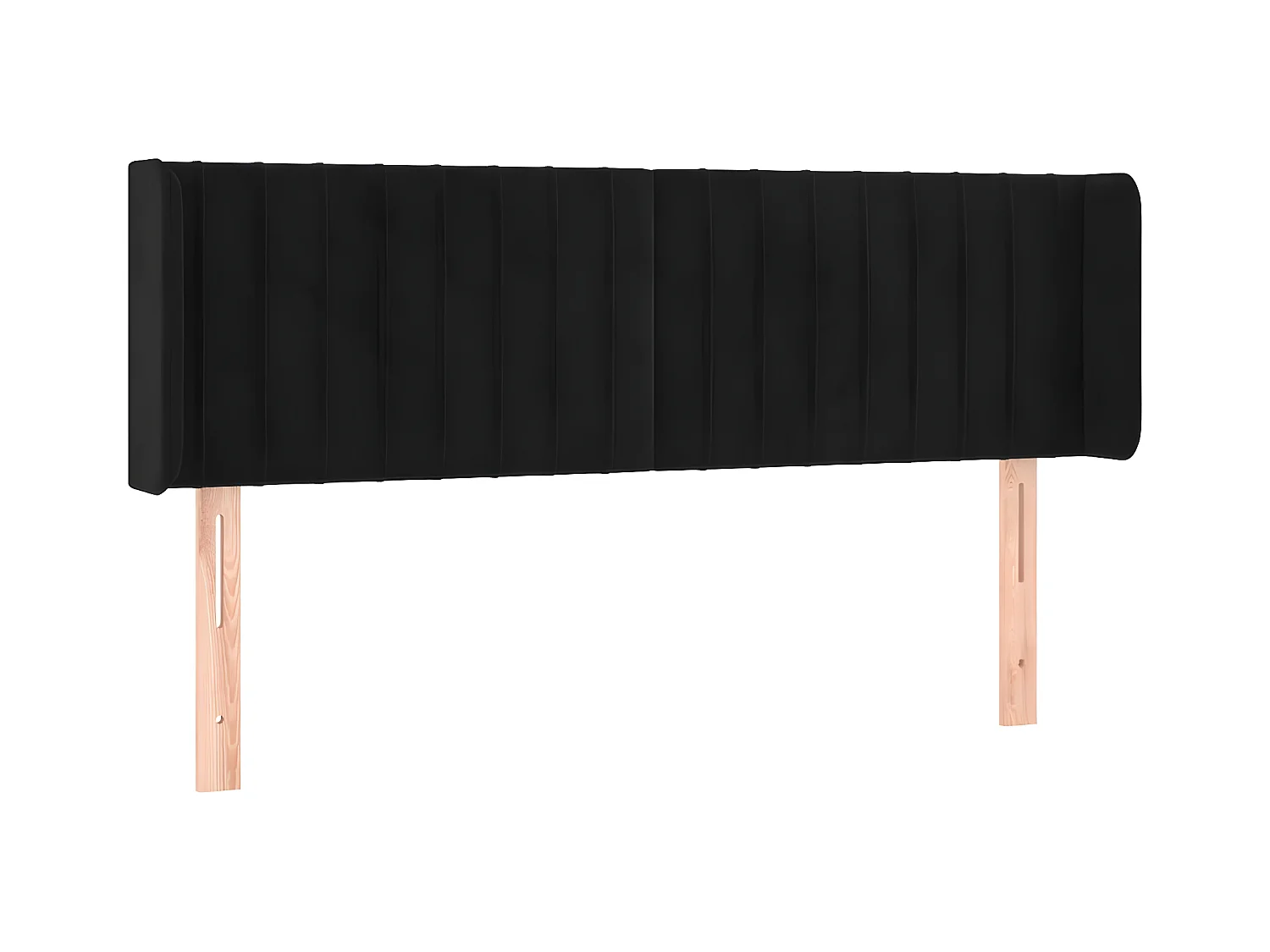 Cabeceira de cama c/ luzes LED veludo 147x16x78/88 cm preto
