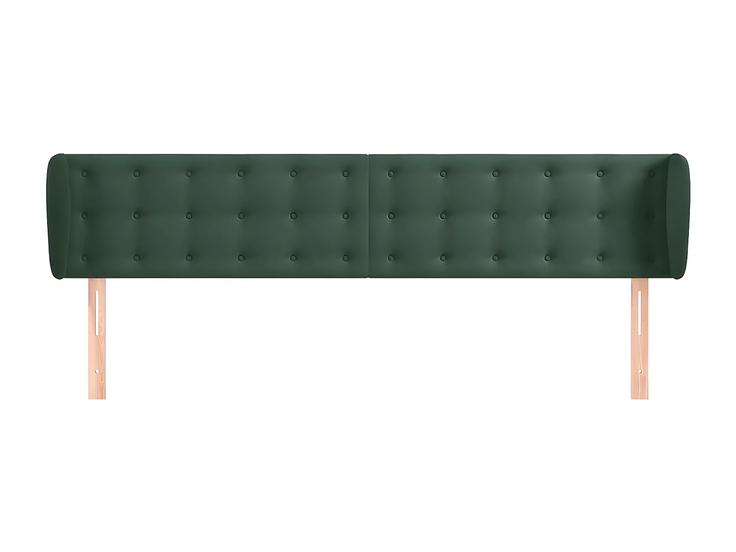 Tête de lit avec oreilles Vert foncé 183x23x78/88 cm Velours