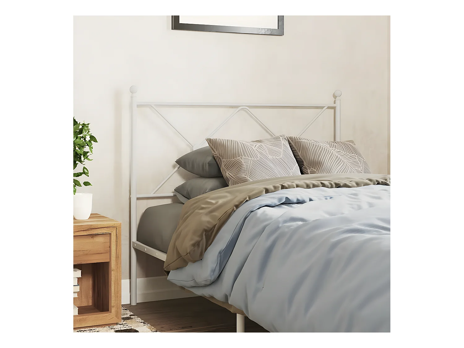 Tête de lit métal blanc 100 cm