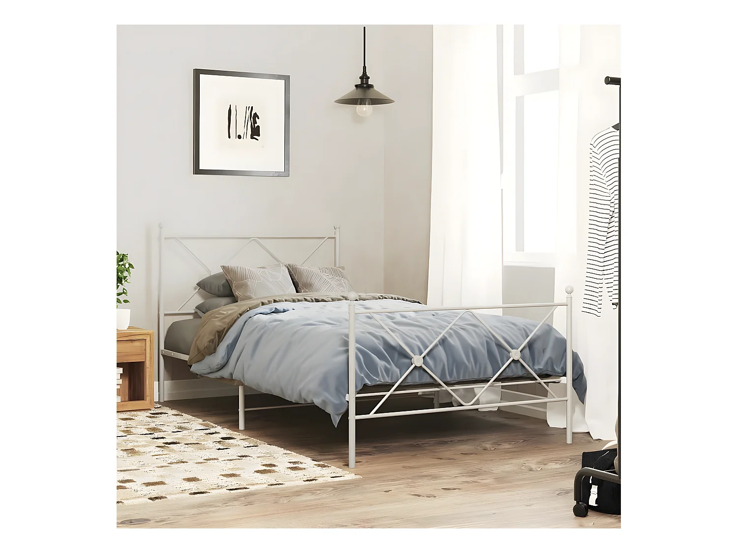 Cabecero de metal blanco 100 cm