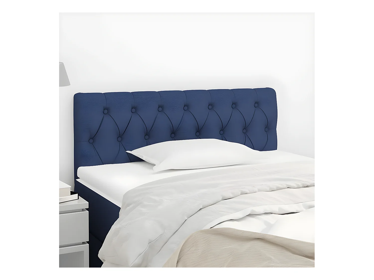 Tête de lit Bleu 100x7x78/88 cm Tissu