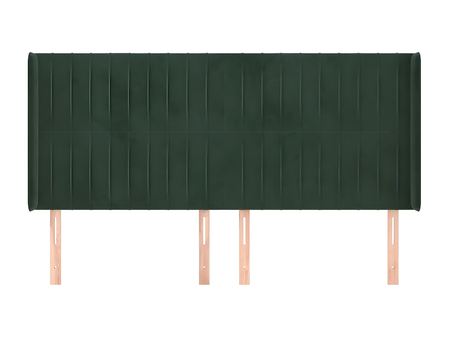 Tête de lit avec oreilles Vert foncé 183x16x118/128 cm Velours