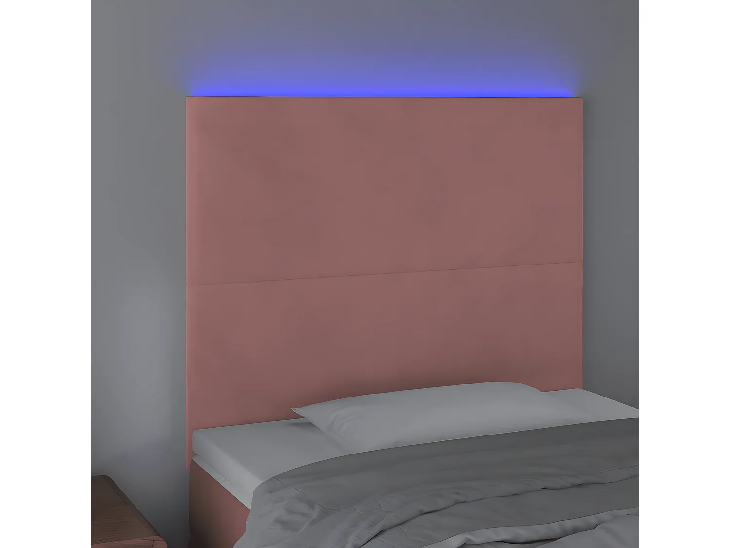 Tête de lit à LED Rose 90x5x118/128 cm Velours
