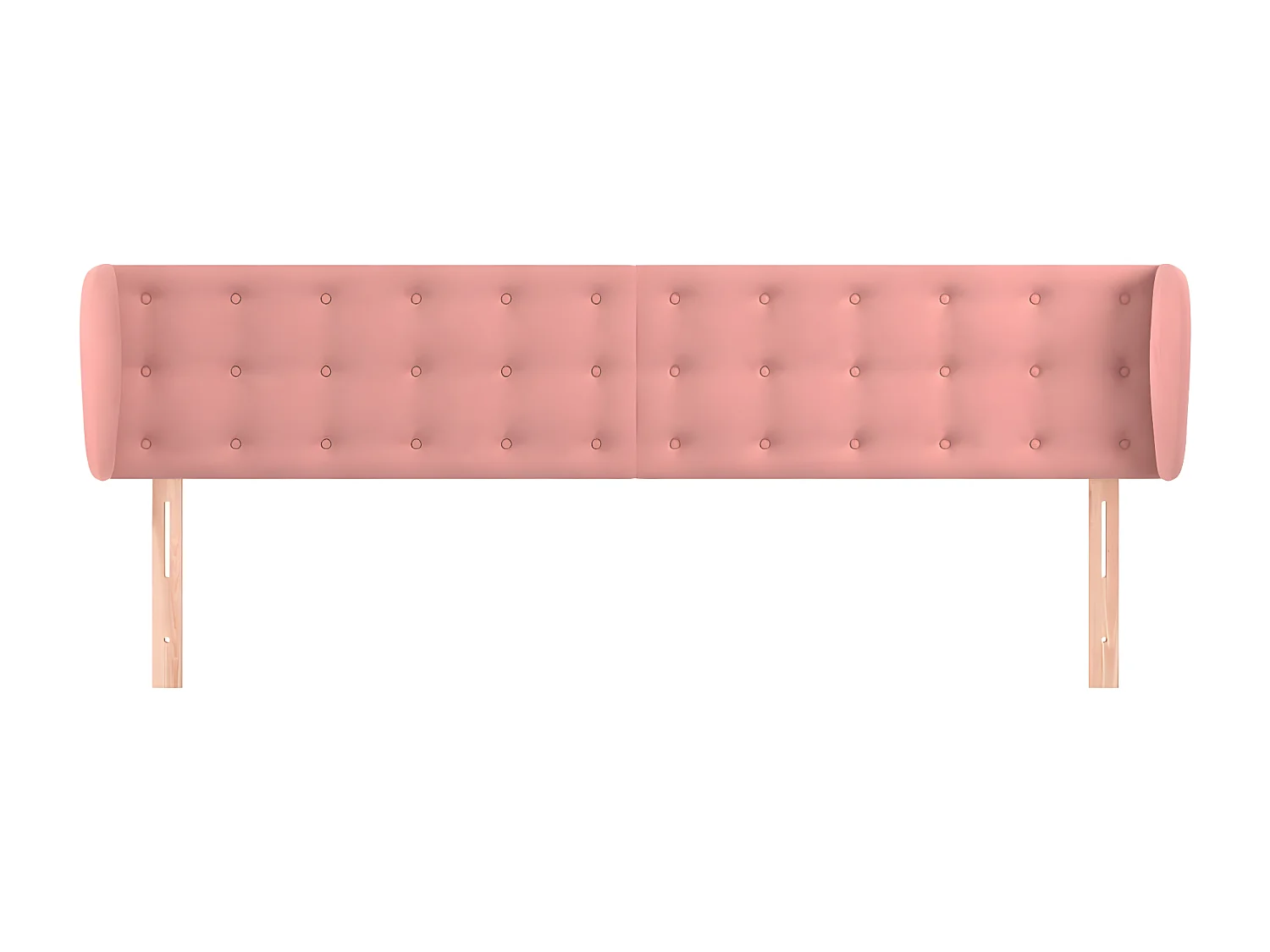 Cabeceira de cama c/ abas veludo 183x23x78/88 cm rosa