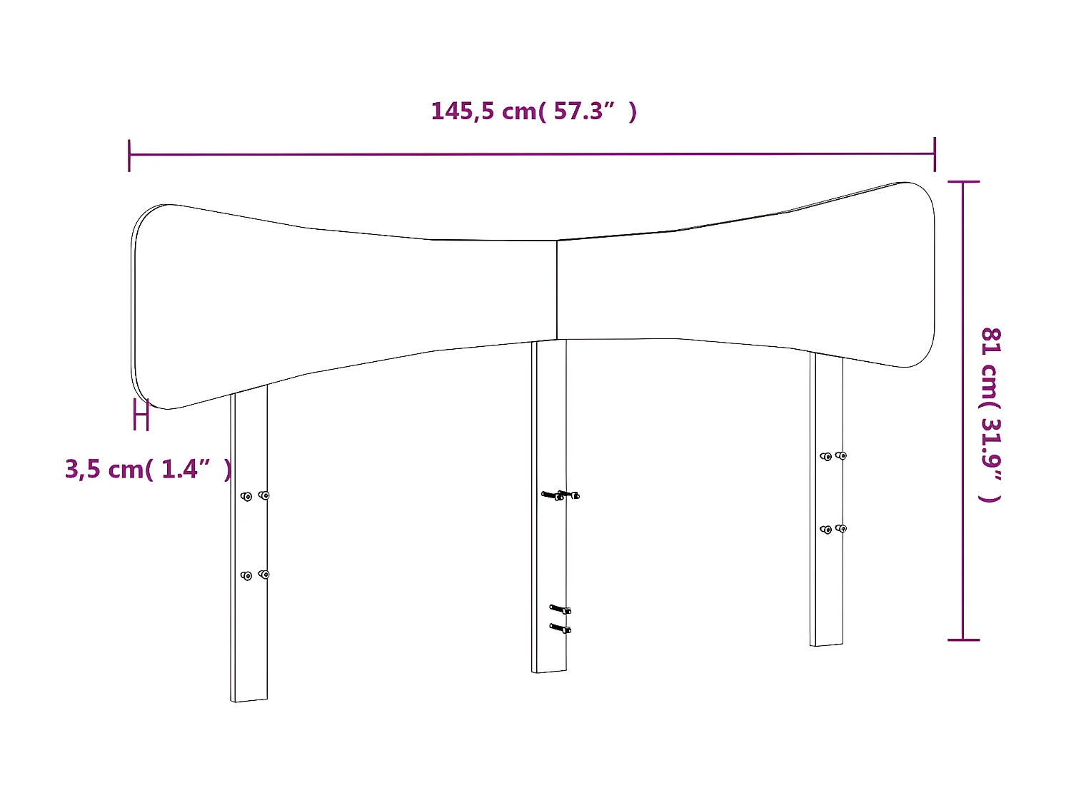 Tête de lit cire marron 140 cm bois massif de pin