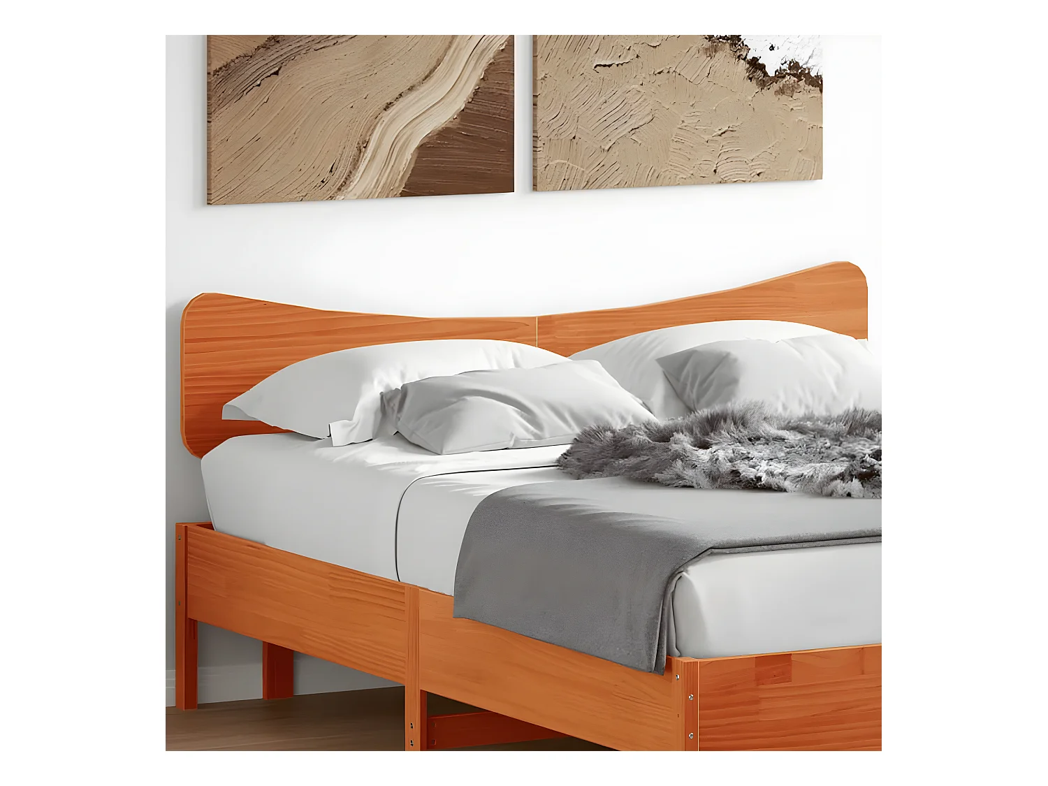 Tête de lit cire marron 140 cm bois massif de pin