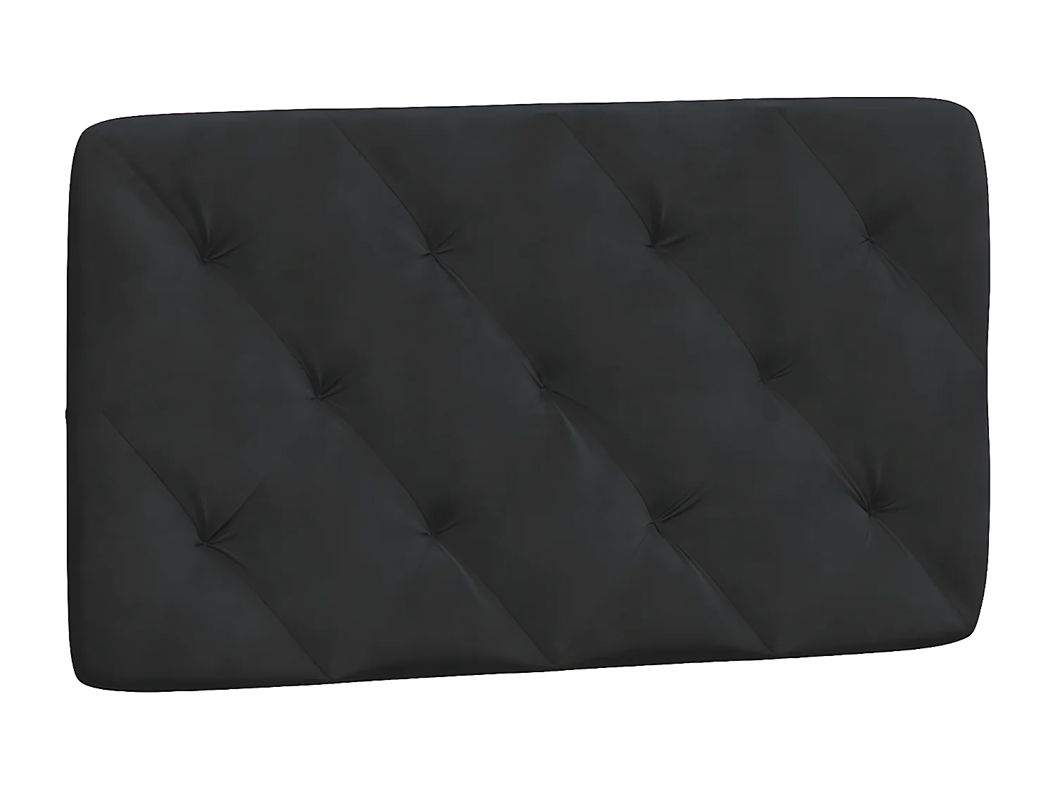 Coussin de tête de lit noir 80 cm velours
