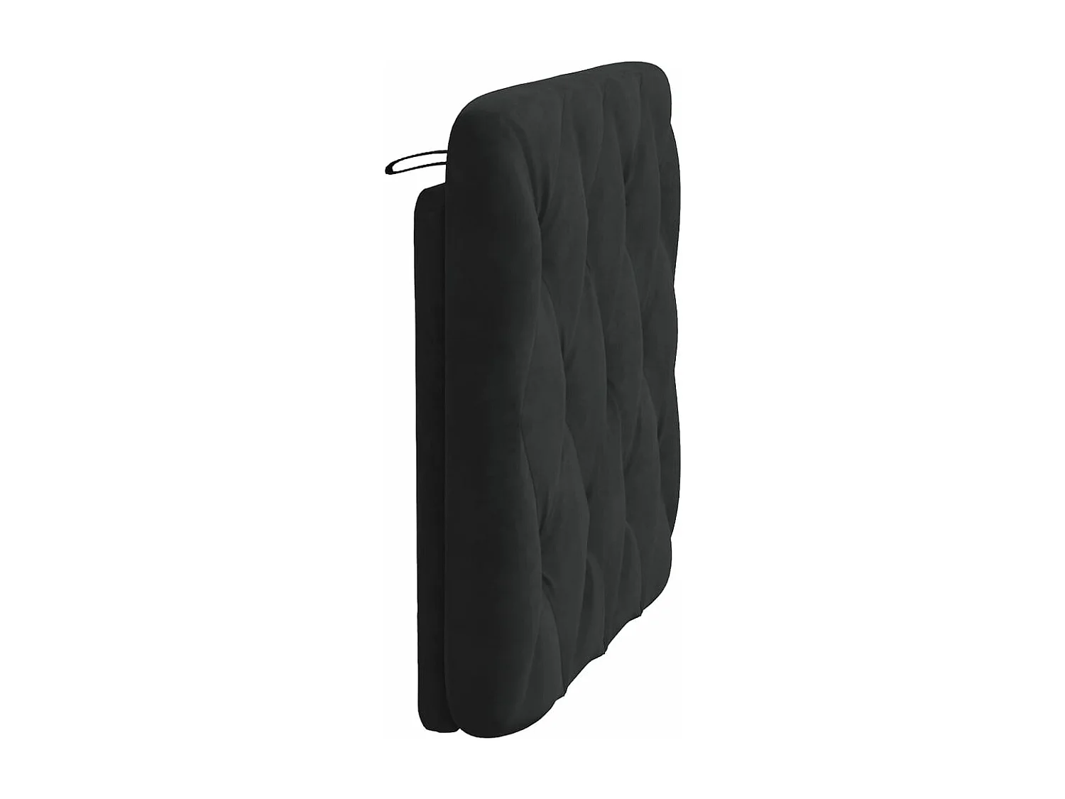 Coussin de tête de lit noir 80 cm velours