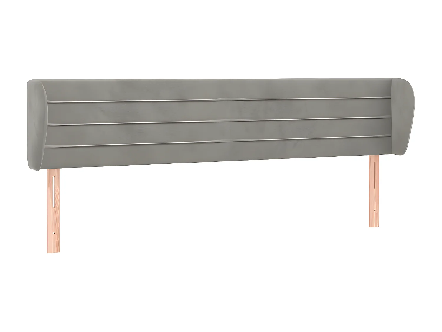 Tête de lit avec oreilles Gris clair 163x23x78/88 cm Velours