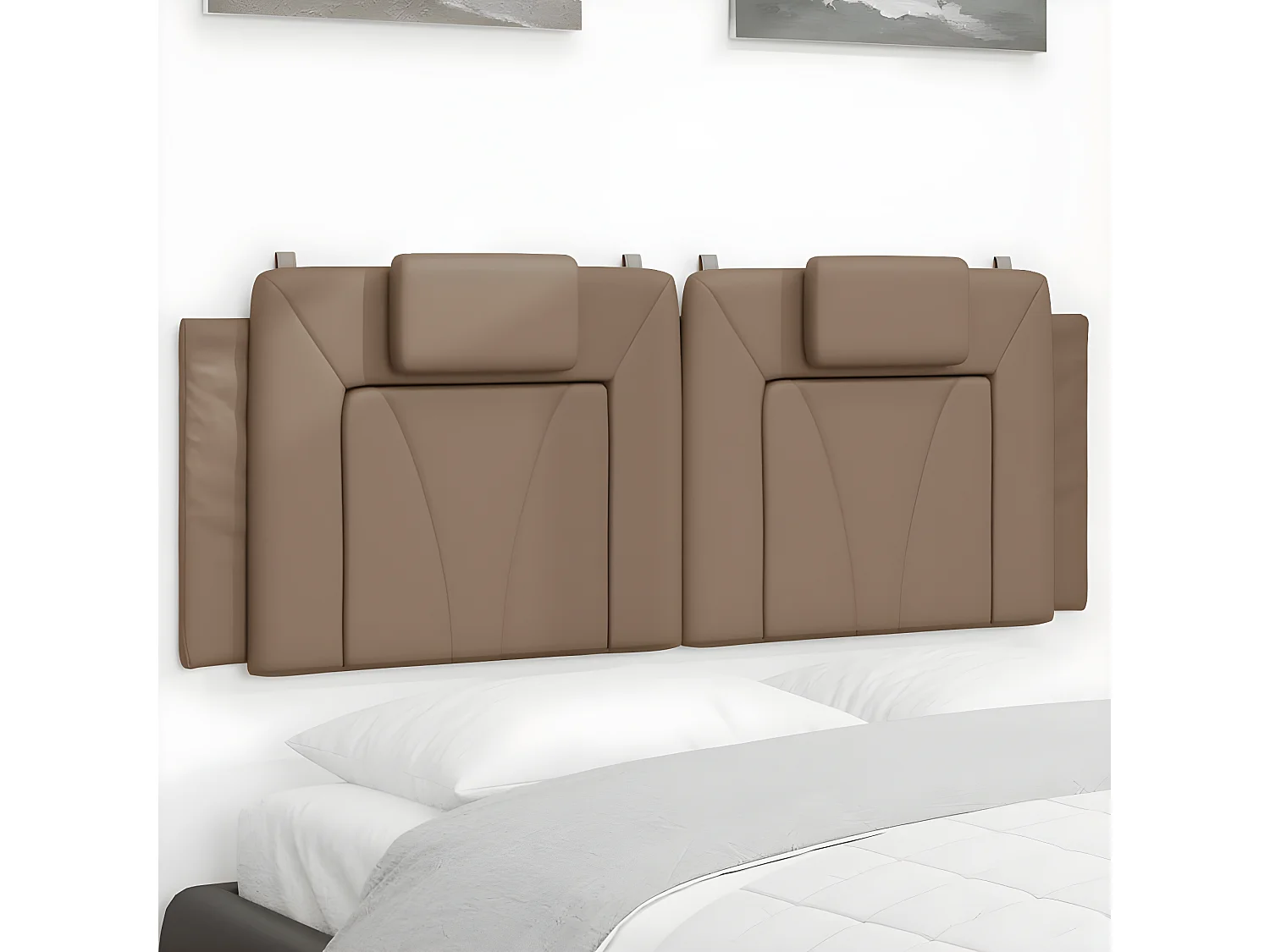 Coussin de tête de lit cappuccino 140 cm similicuir
