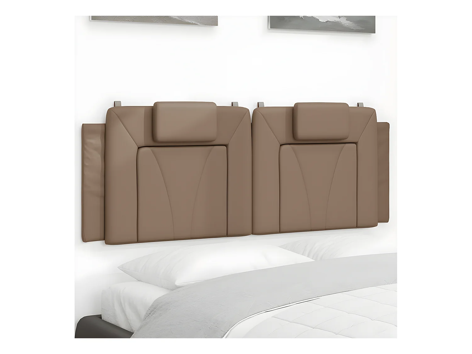 Coussin de tête de lit cappuccino 140 cm similicuir