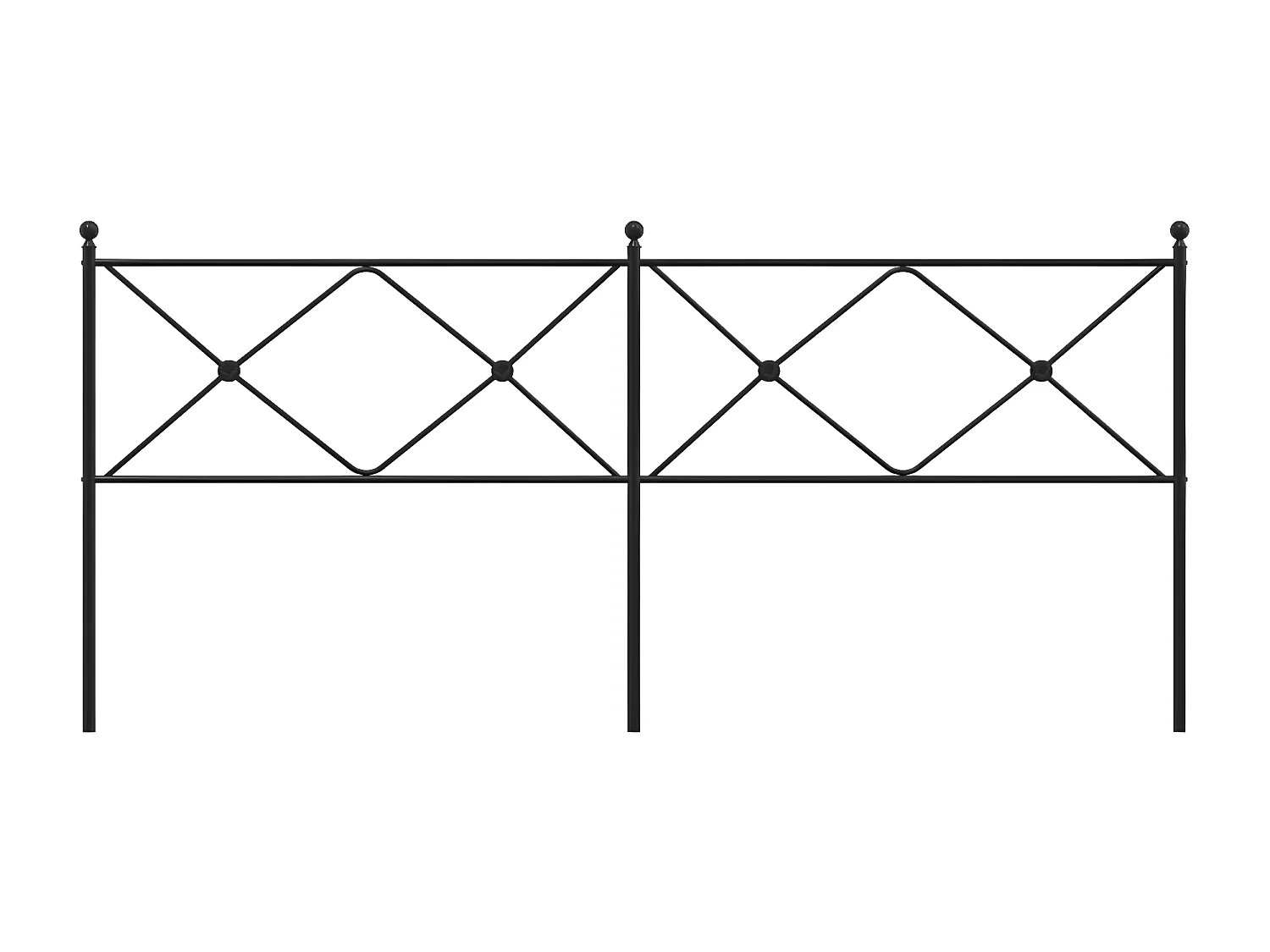 Tête de lit métal noir 200 cm