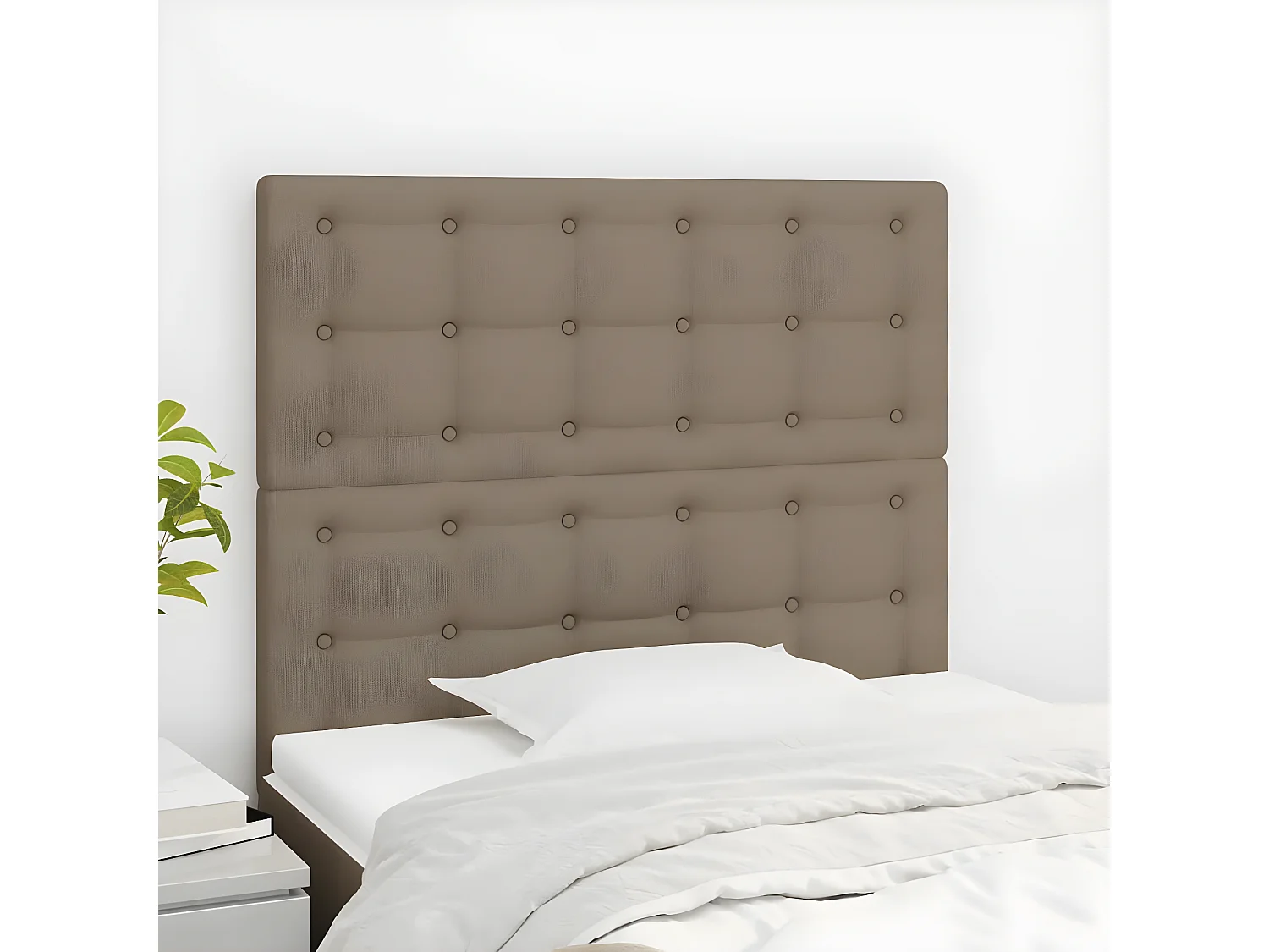 Hoofdborden 2 st 80x5x78/88 cm stof taupe
