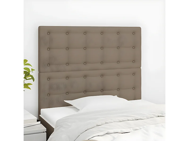 Hoofdborden 2 st 80x5x78/88 cm stof taupe