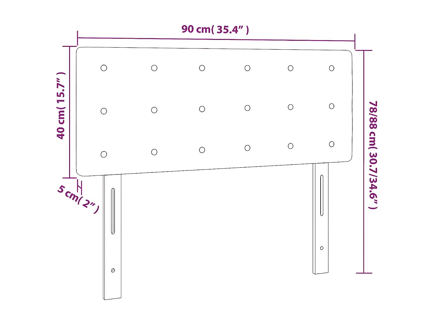 Tête de lit à LED Gris clair 90x5x78/88 cm Velours