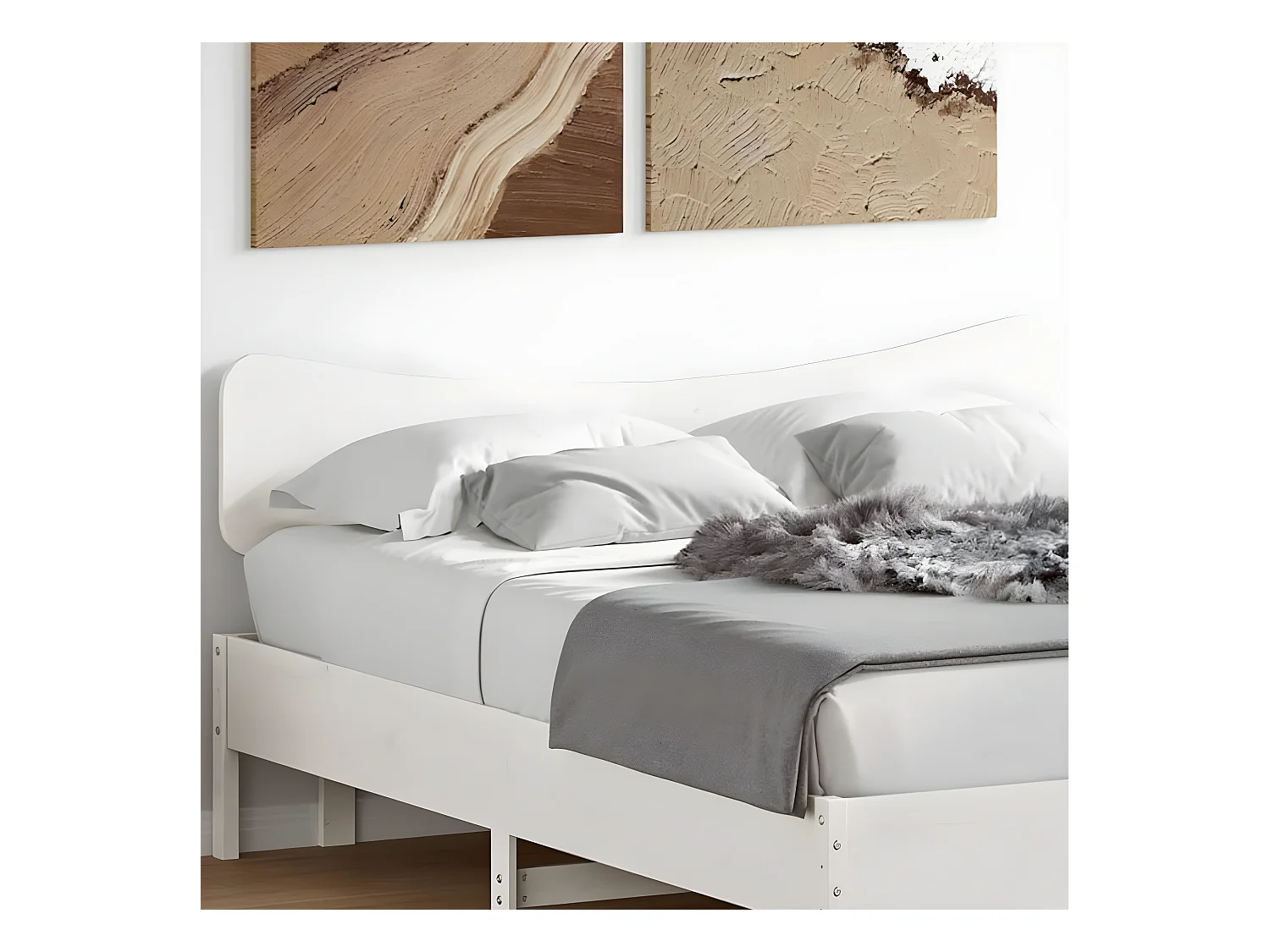 Tête de lit blanc 150 cm bois massif de pin