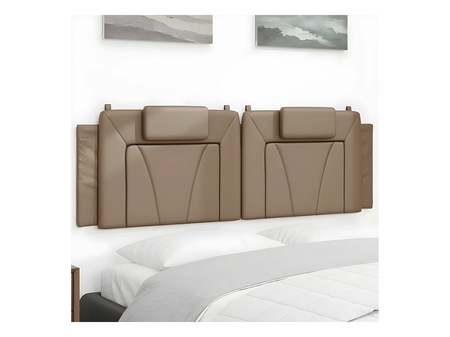 Coussin de tête de lit cappuccino 160 cm similicuir