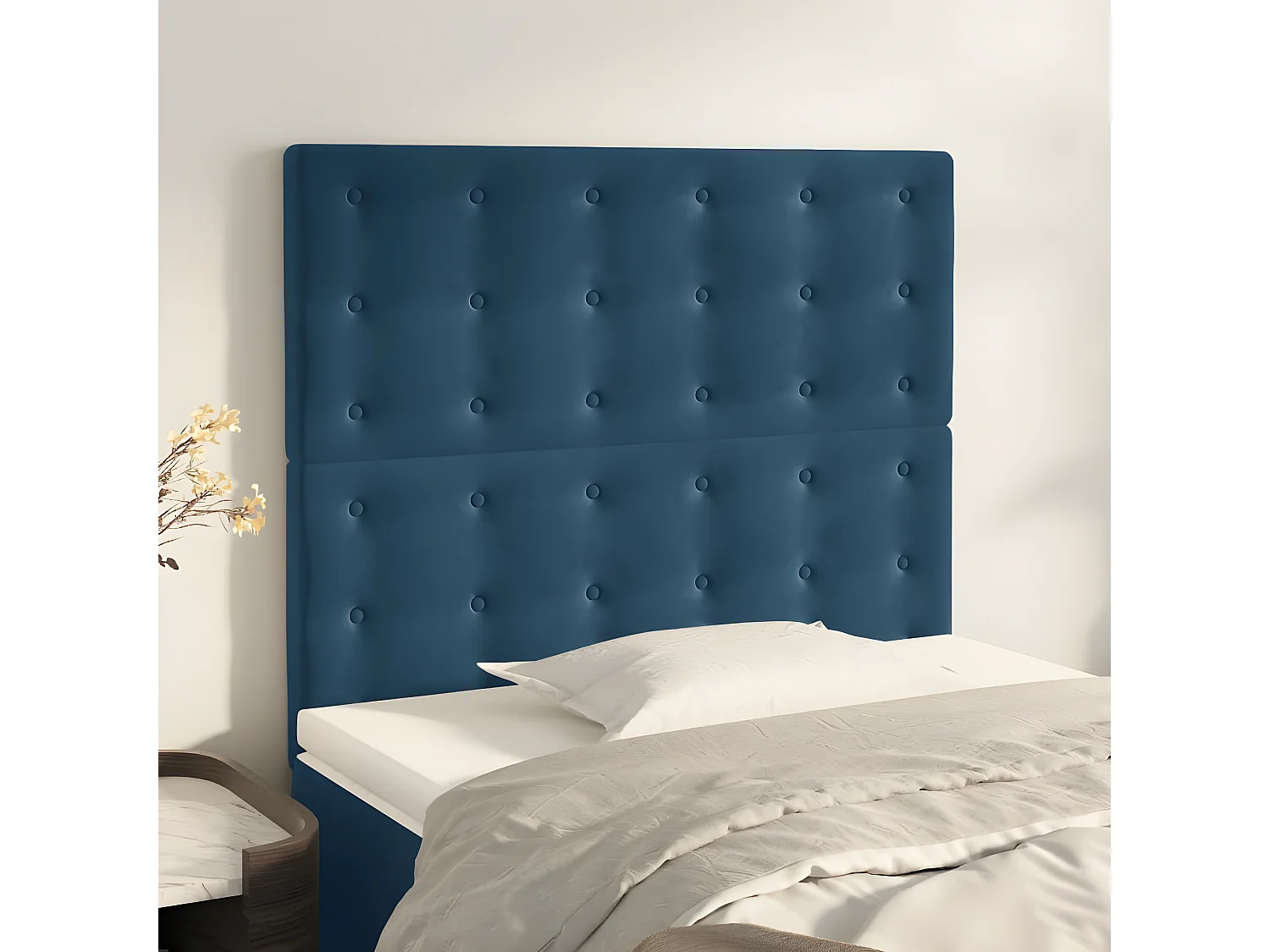 Têtes de lit 2 pièces Bleu foncé 80x5x78/88 cm Velours