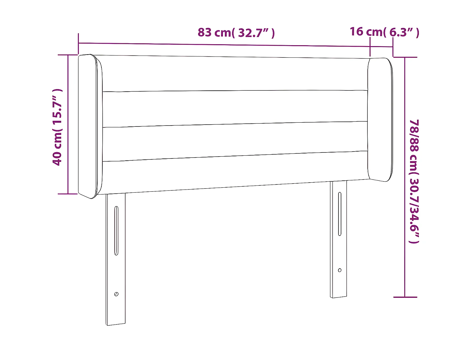 Cabeceira de cama c/ luzes LED veludo 83x16x78/88cm azul-escuro