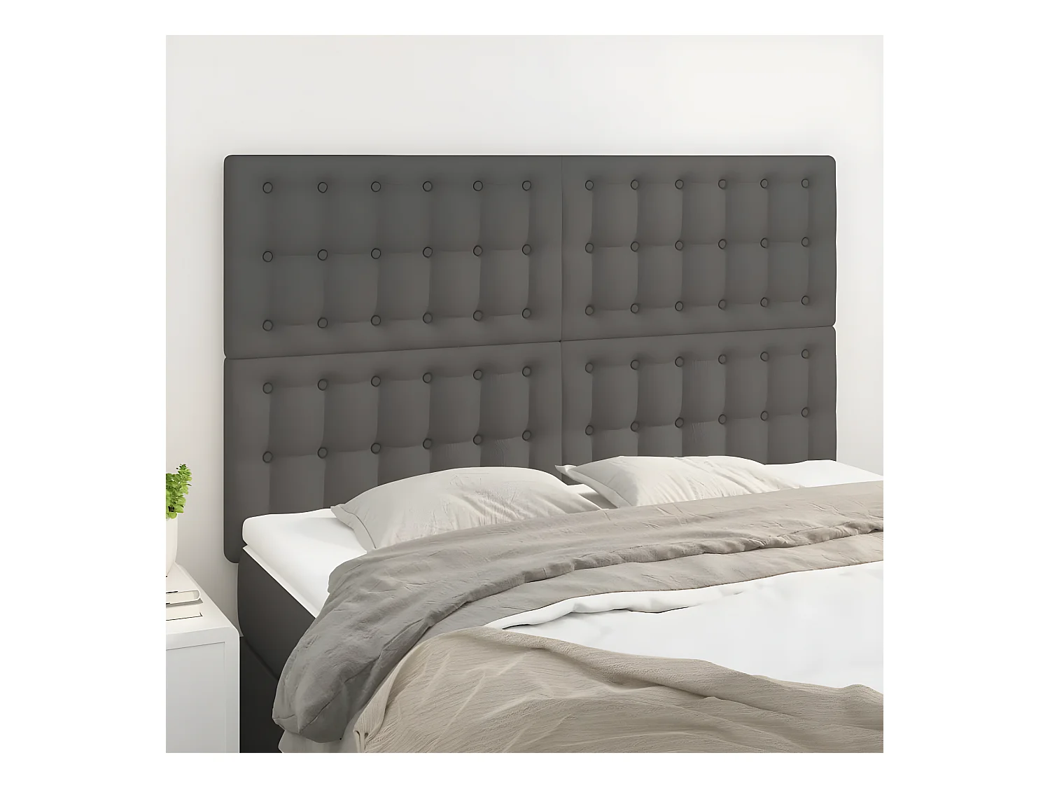 Têtes de lit 4 pièces Gris 72x5x78/88 cm Similicuir