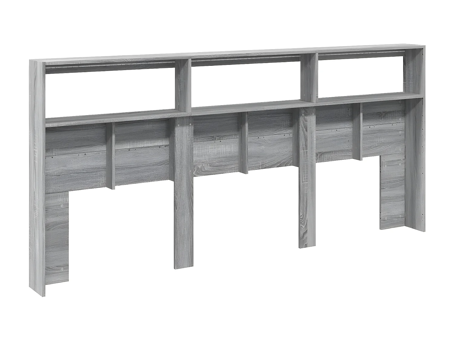 Armoire tête de lit avec LED sonoma gris 220x17x102 cm