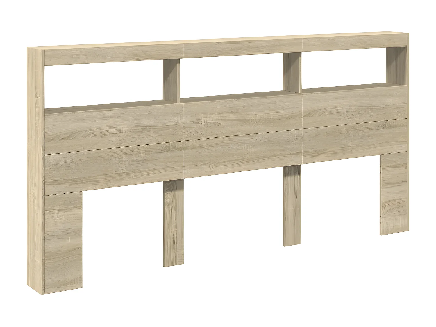 Armoire tête de lit avec LED chêne sonoma 200x17x102 cm