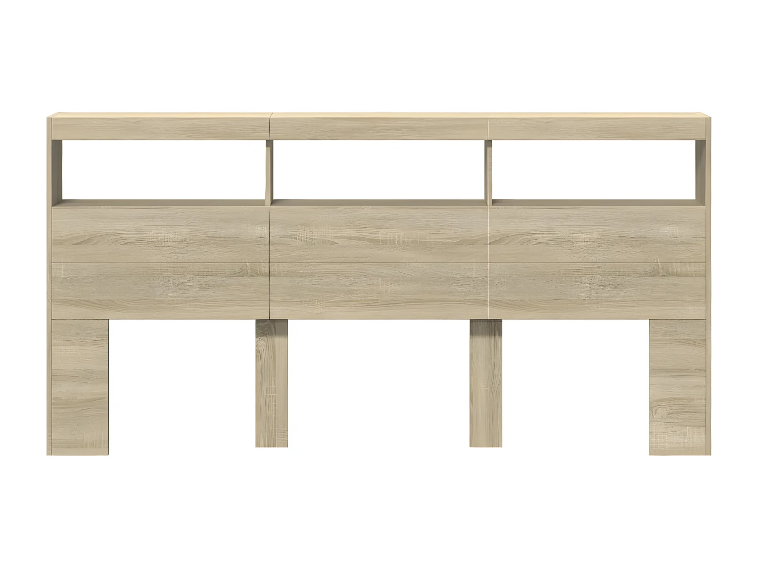 Armoire tête de lit avec LED chêne sonoma 200x17x102 cm