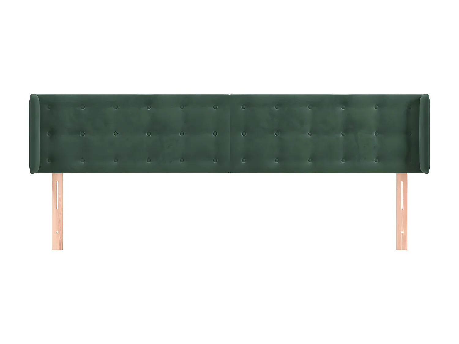 Tête de lit avec oreilles Vert foncé 203x16x78/88 cm Velours