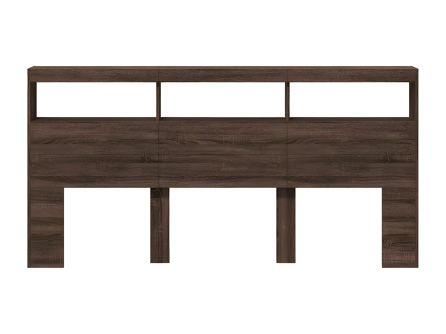 Armoire tête de lit avec LED chêne marron 200x17x102 cm