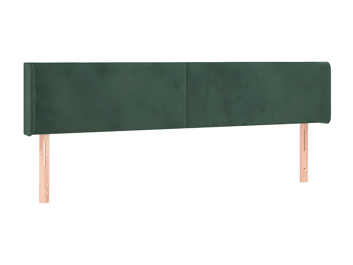 Tête de lit avec oreilles Vert foncé 203x16x78/88 cm Velours