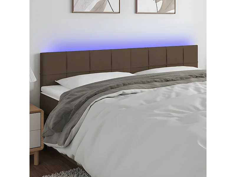 Tête de lit à LED Taupe 180x5x78/88 cm Tissu