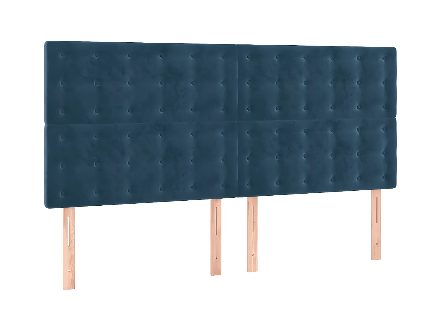 Tête de lit à LED Bleu foncé 200x5x118/128 cm Velours