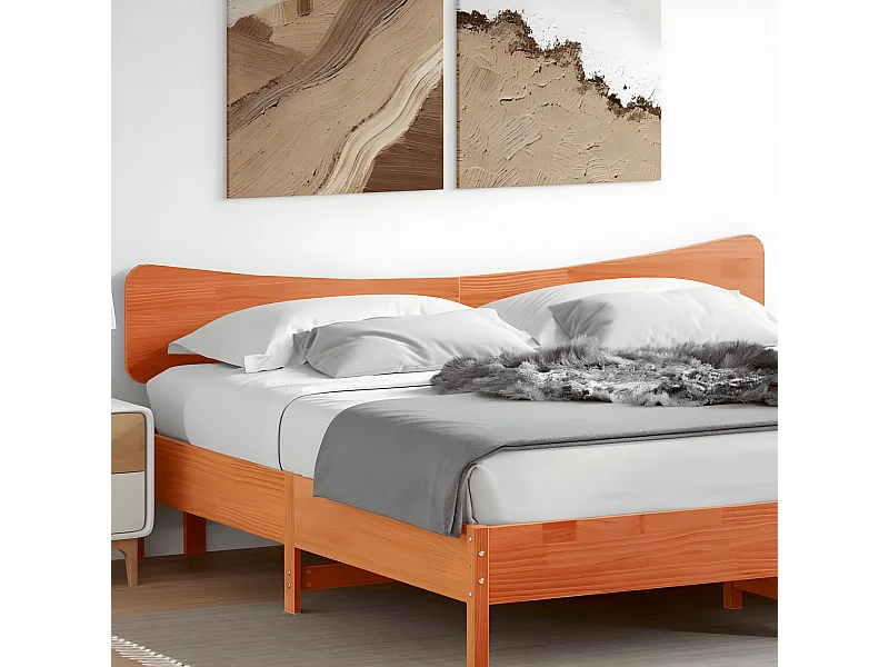 Tête de lit cire marron 200 cm bois massif de pin