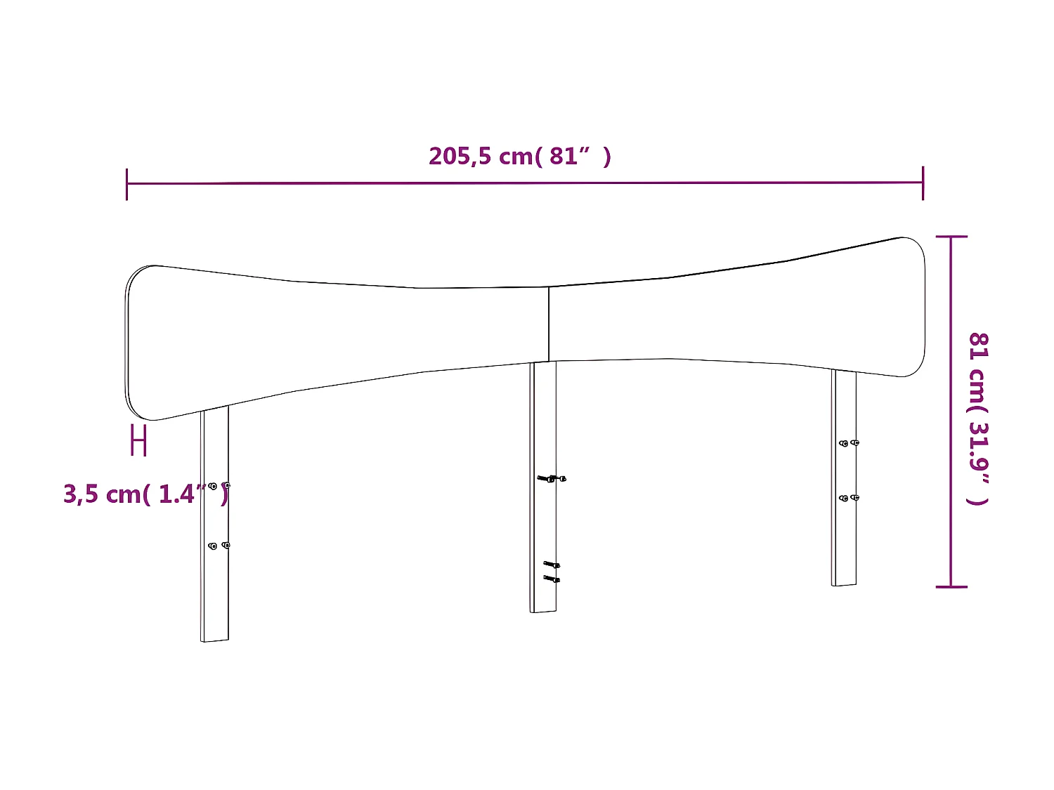 Tête de lit cire marron 200 cm bois massif de pin