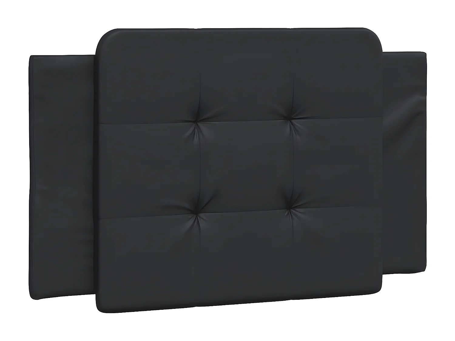 Almofadão de cabeceira 80 cm couro artificial preto