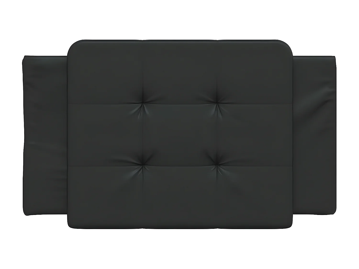 Almofadão de cabeceira 80 cm couro artificial preto