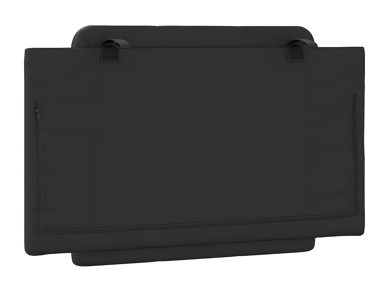 Almofadão de cabeceira 80 cm couro artificial preto