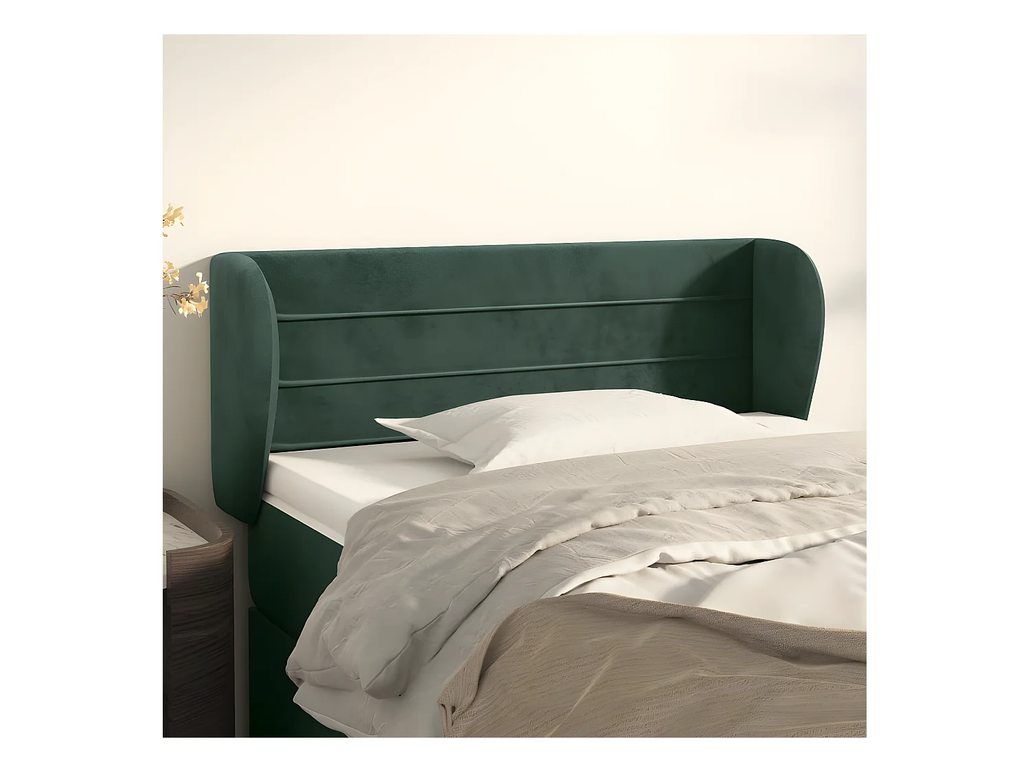 Tête de lit avec oreilles Vert foncé 103x23x78/88 cm Velours
