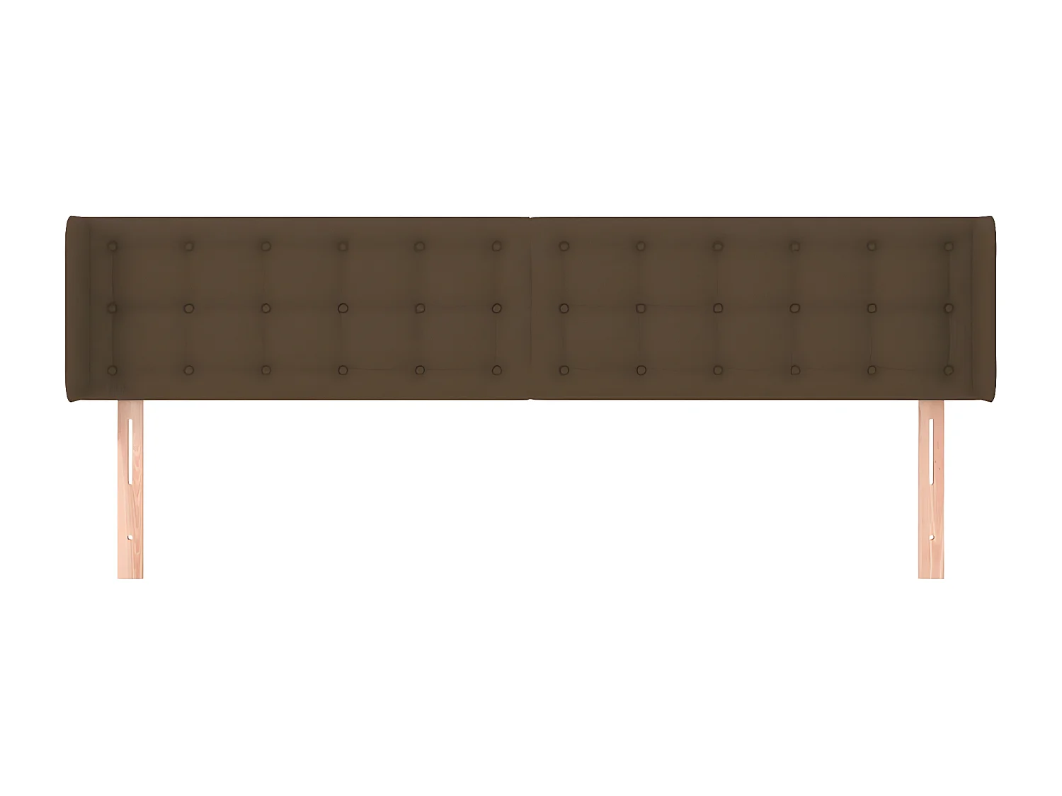 Cabeceira de cama c/ abas tecido 163x16x78/88cm castanho-escuro